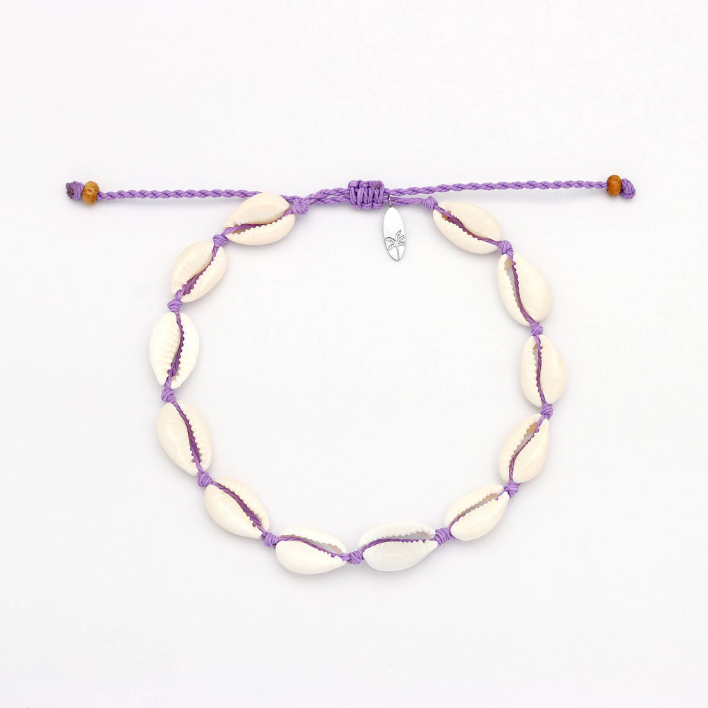 Livadi Beaded Anklet, Adjustable Surf Ankle Bracelet: Cream