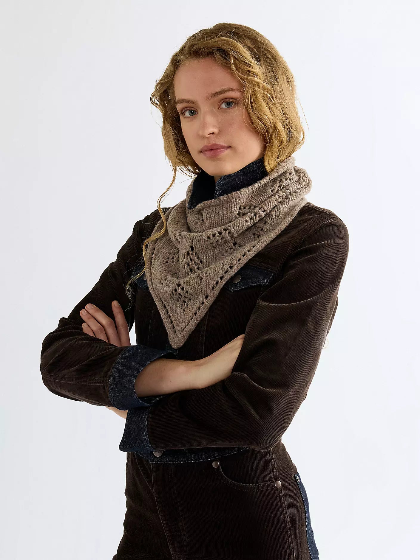 Wool Bandana Scarf - Oat
