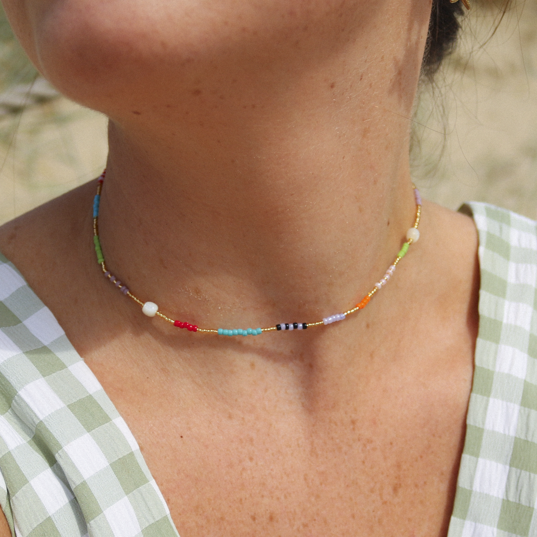 Golden Hour Colourful Beaded Necklace