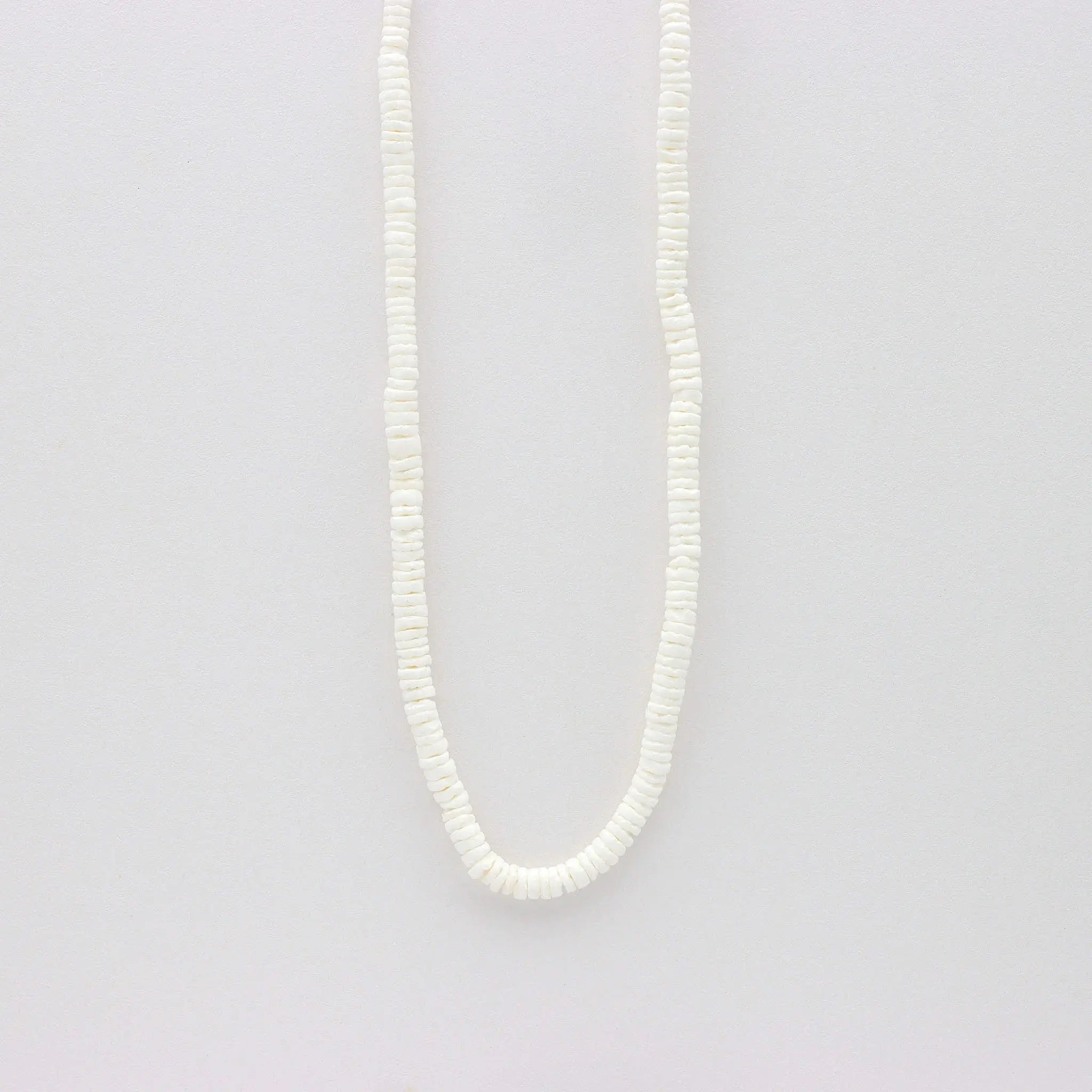 Padangbai Beaded Surfer Necklace, White Beachy Choker