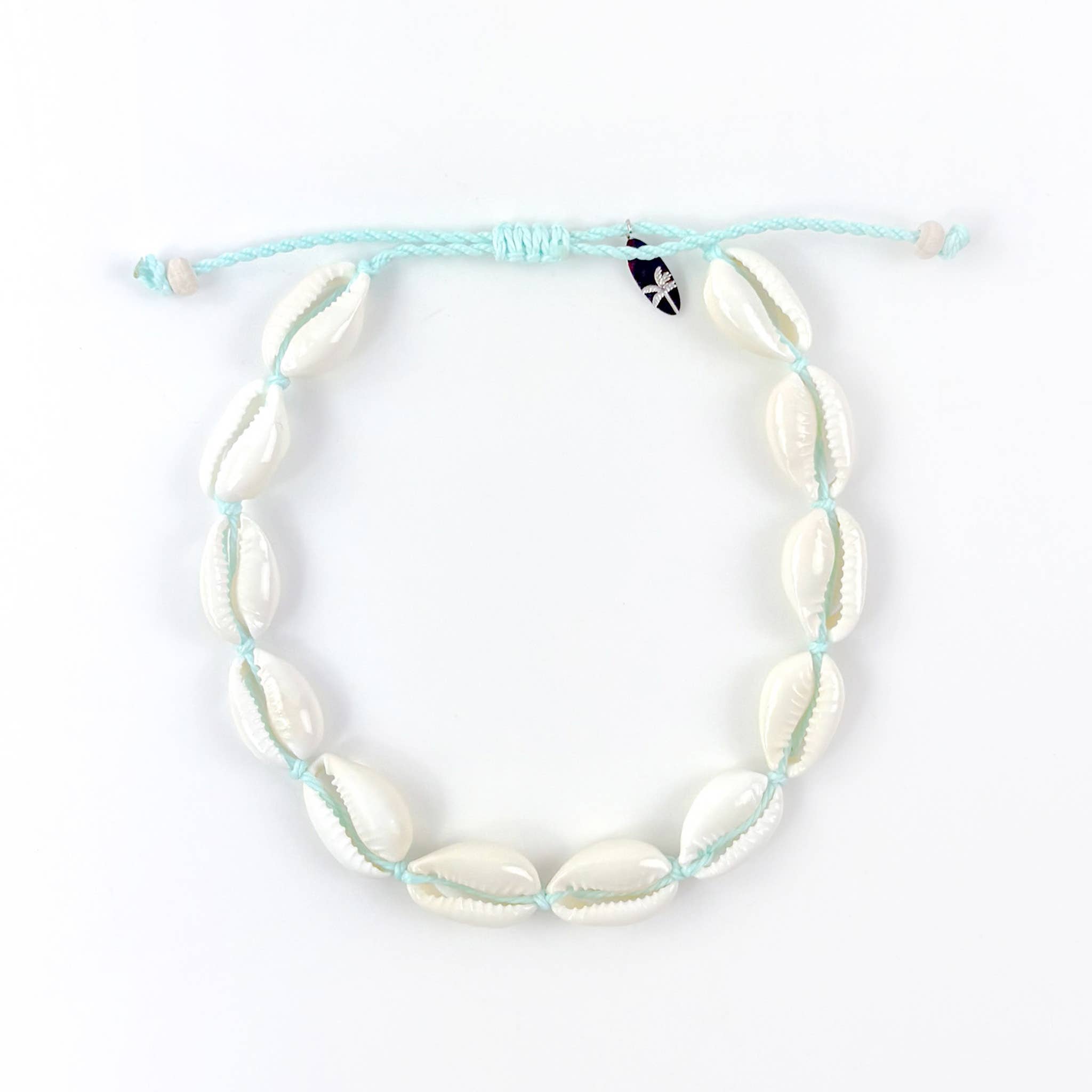 Livadi Beaded Anklet, Adjustable Surf Ankle Bracelet: Cream
