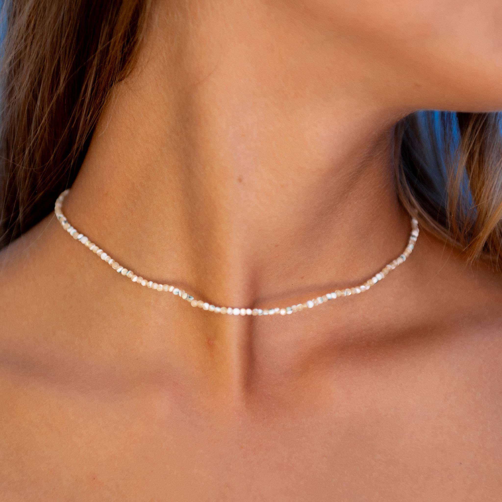 Kualoa Beaded Necklace, Adjustable Surf Choker