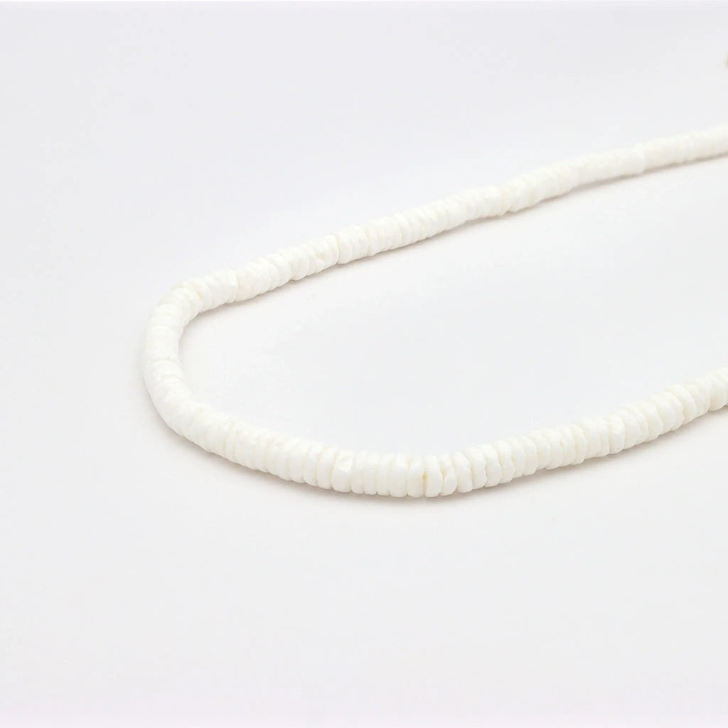 Padangbai Beaded Surfer Necklace, White Beachy Choker