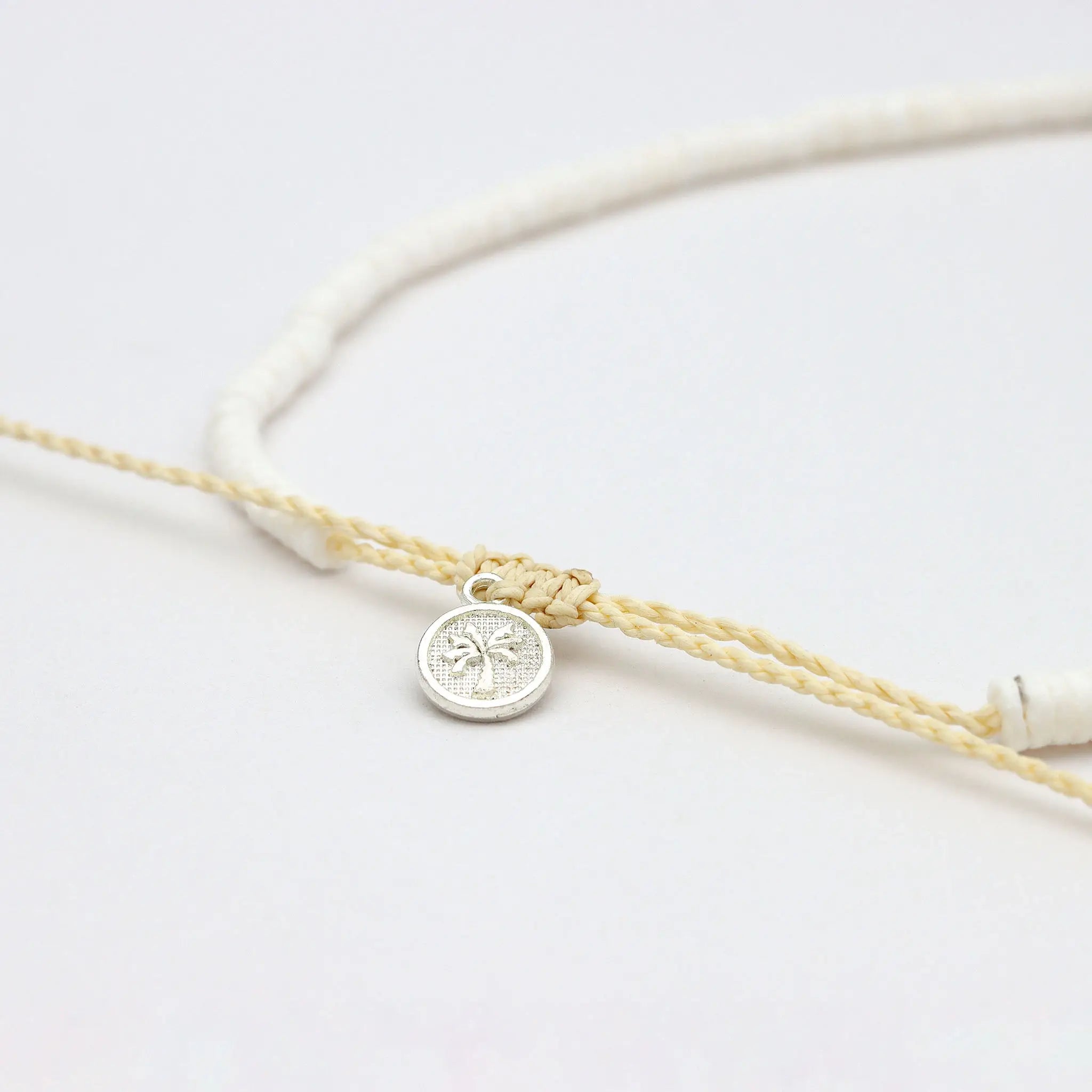 Padangbai Beaded Surfer Necklace, White Beachy Choker