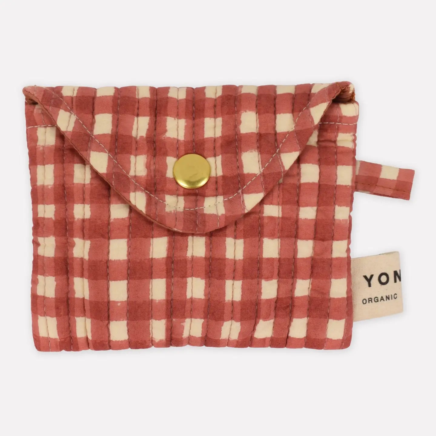 Quilted Popper Purse Gingham Red