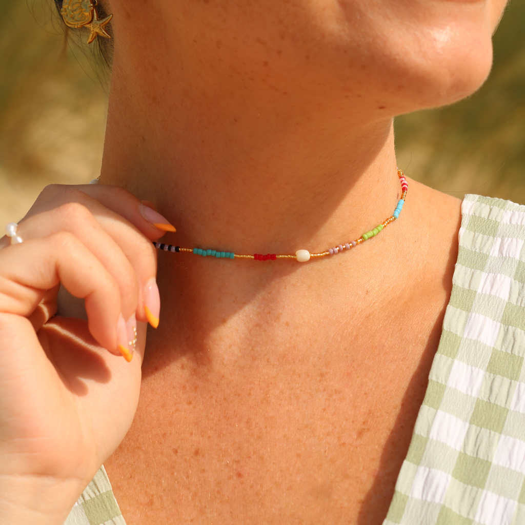 Golden Hour Colourful Beaded Necklace