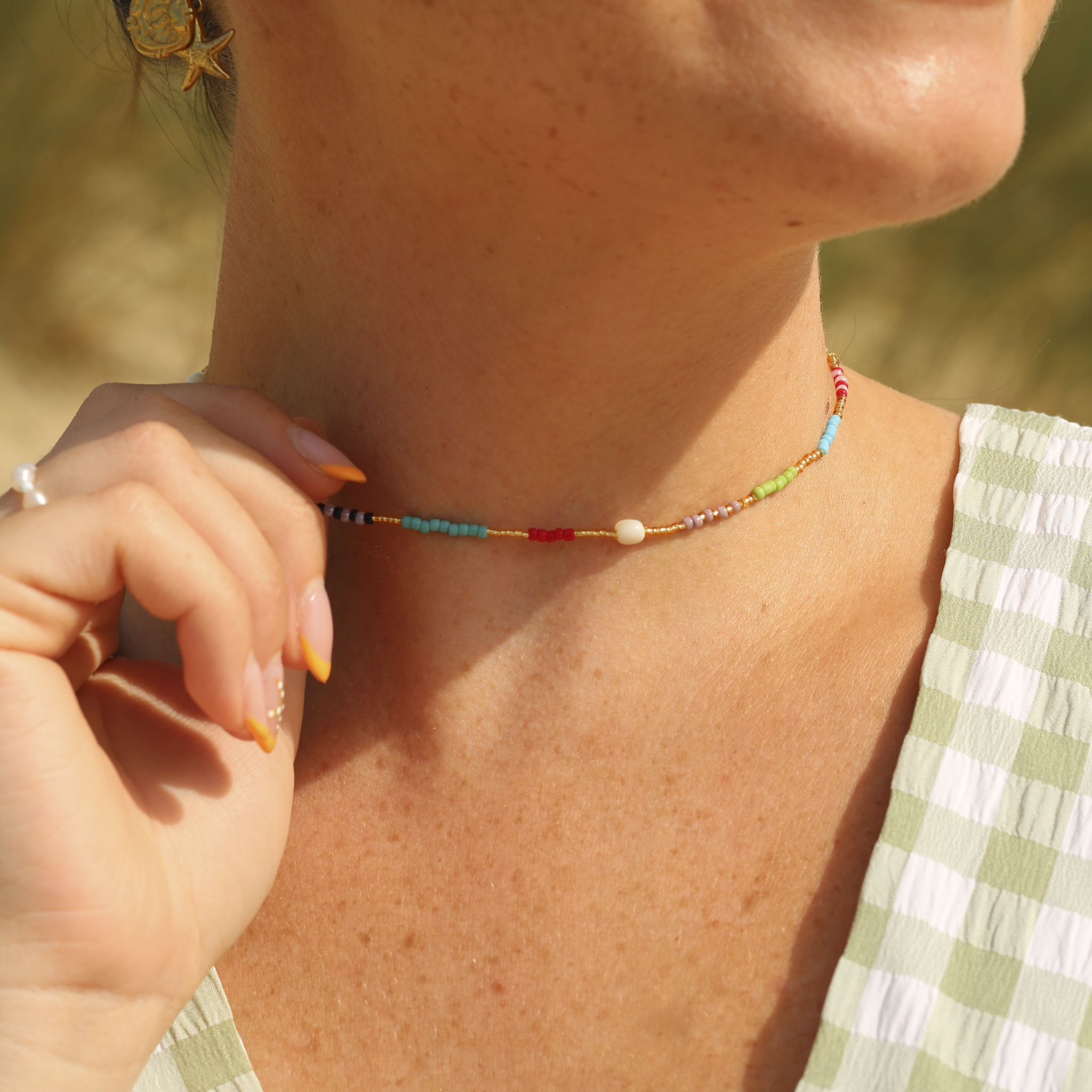 Golden Hour Colourful Beaded Necklace