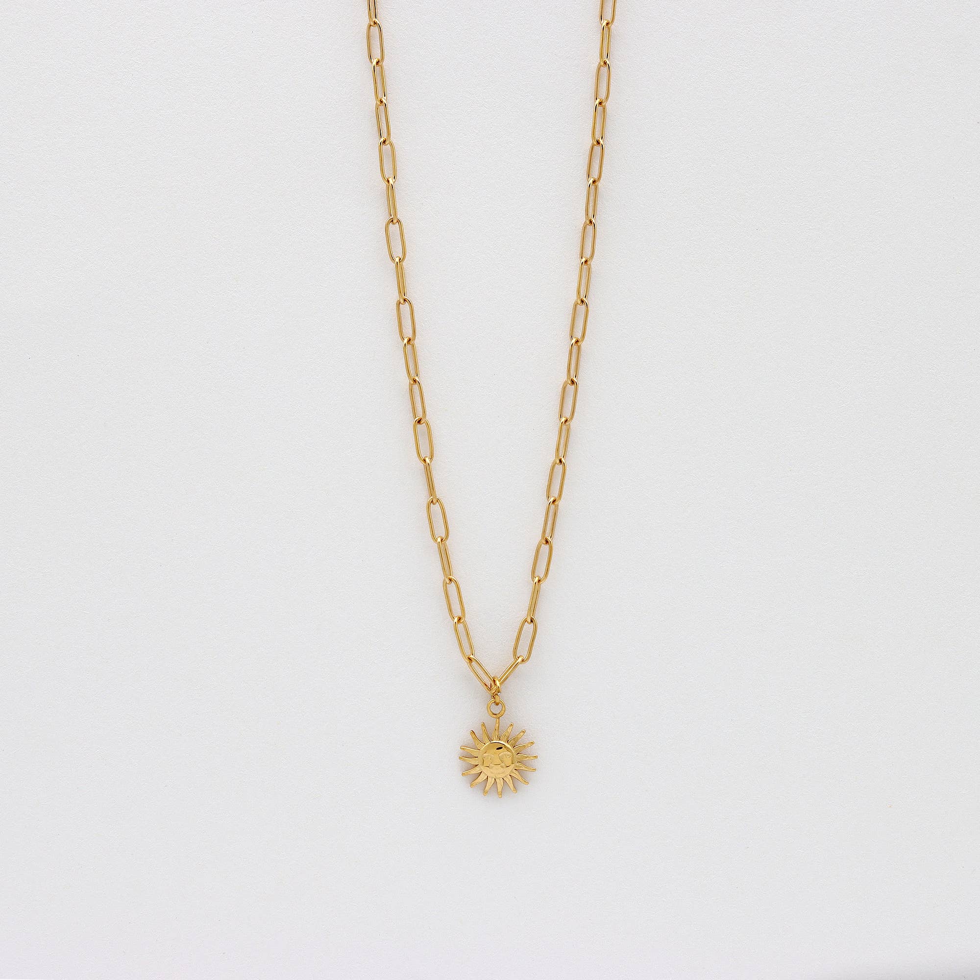 Sun Charm Necklace, Celestial Waterproof Surf Jewelry
