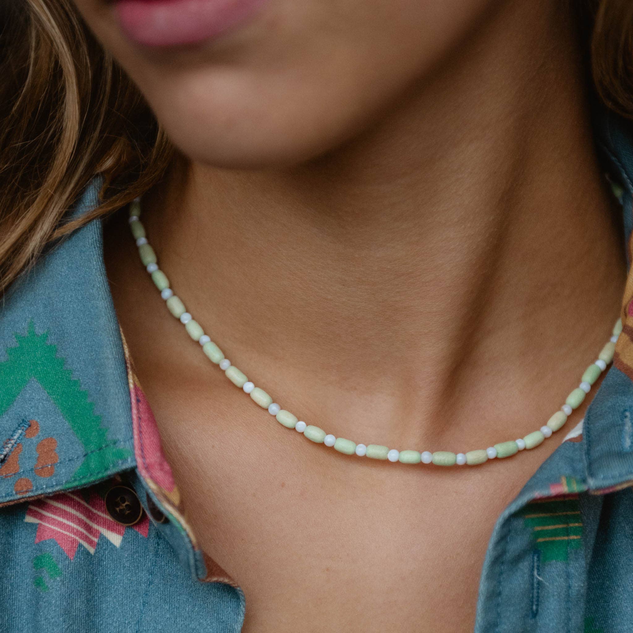 Kilauea Wood Beaded Necklace, Adjustable Surf Choker: Purple
