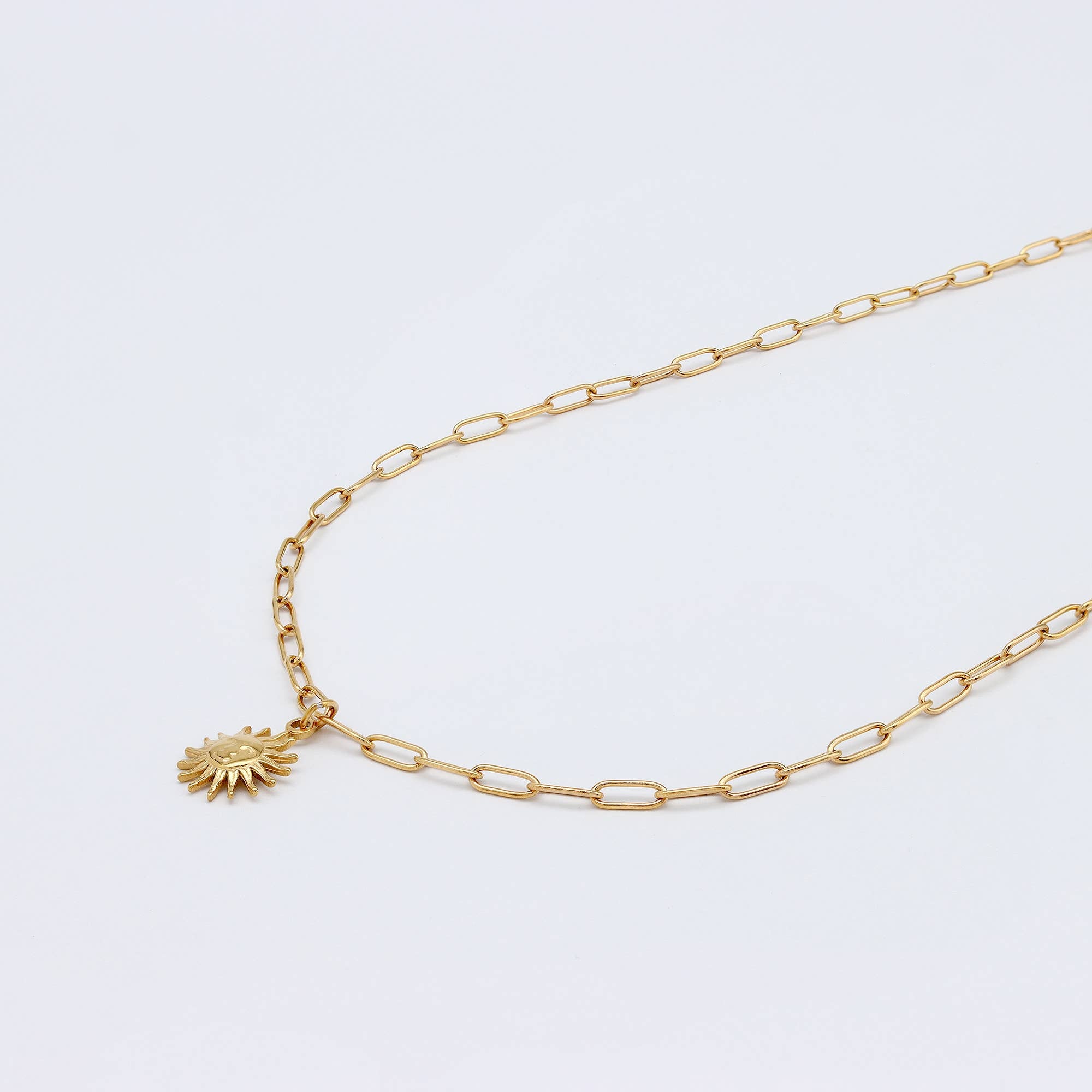 Sun Charm Necklace, Celestial Waterproof Surf Jewelry