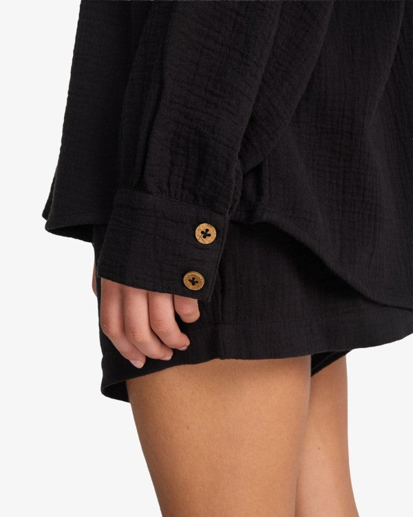 Swell Blouse Black Cotton Shirt