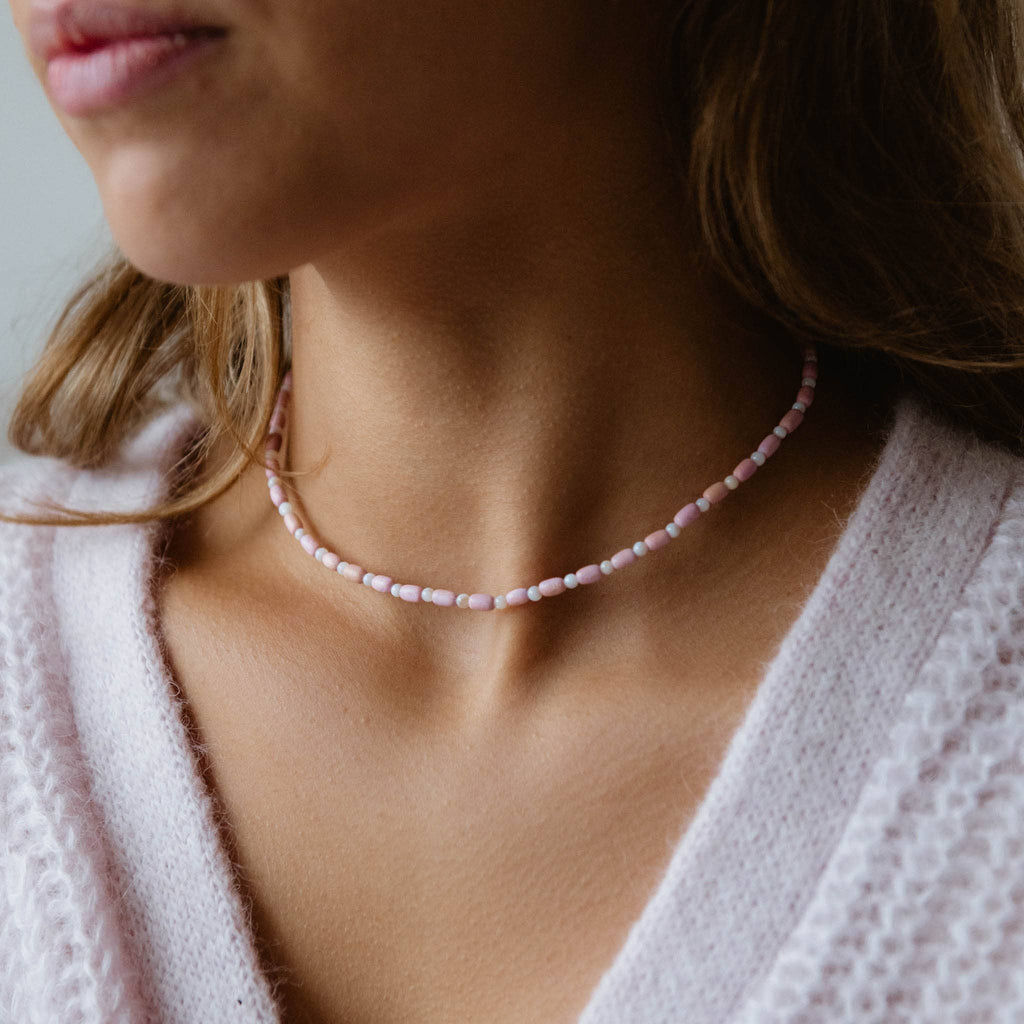Kilauea Wood Beaded Necklace, Adjustable Surf Choker: Purple