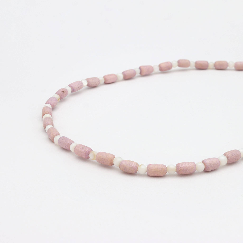 Kilauea Wood Beaded Necklace, Adjustable Surf Choker: Purple