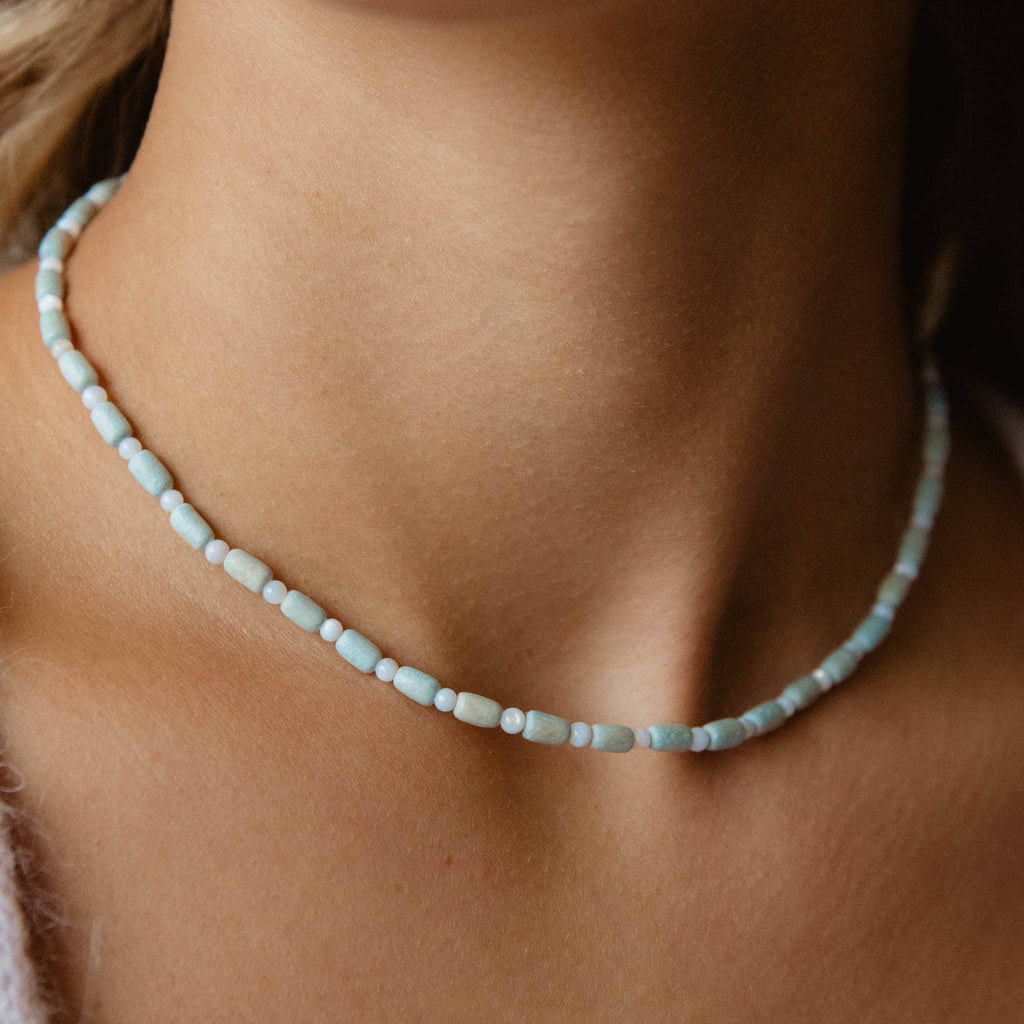 Kilauea Wood Beaded Necklace, Adjustable Surf Choker: Purple