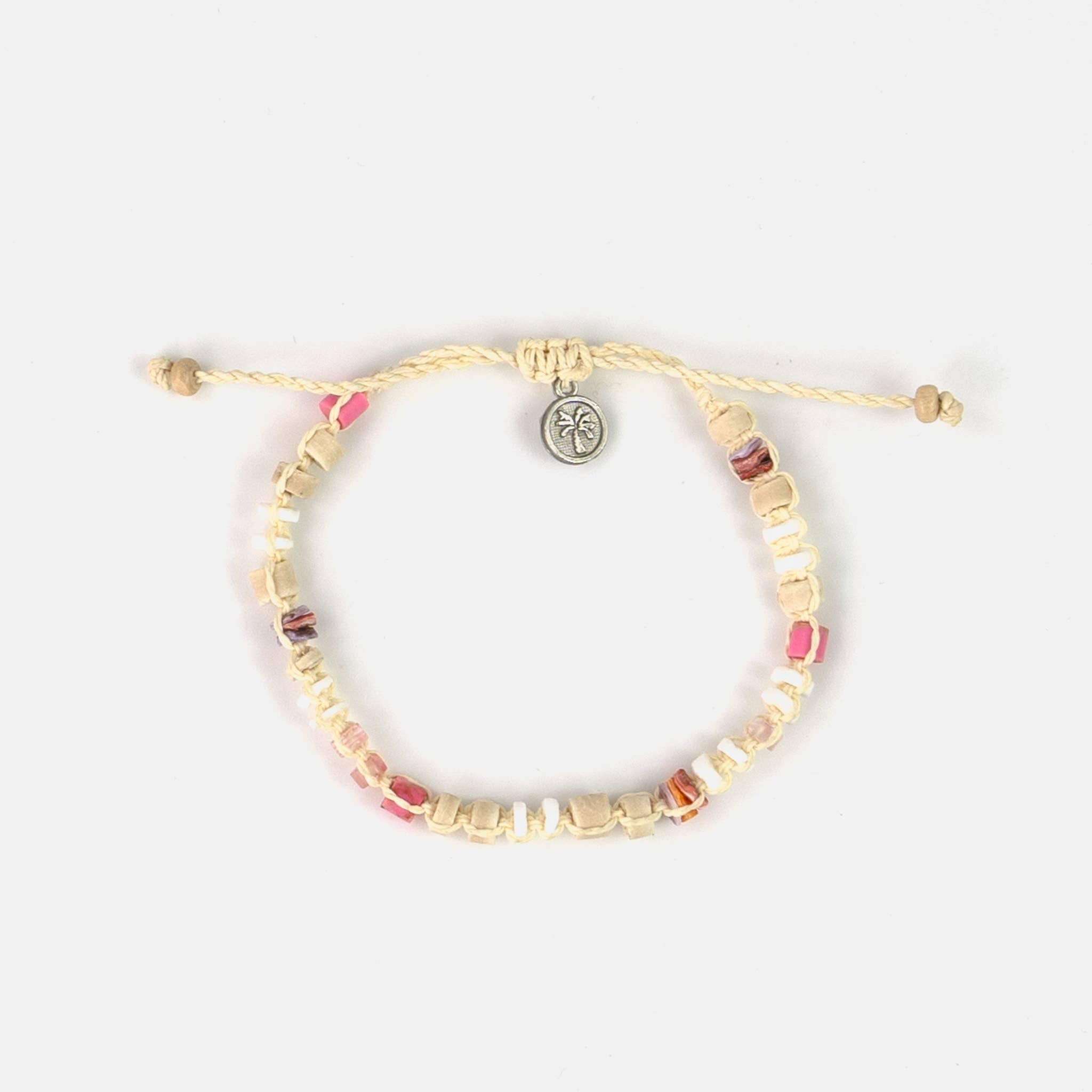 Mount Rinjani Surfer Anklet, Beaded Ankle Bracelet: Orange Tones