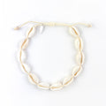 Livadi Beaded Anklet, Adjustable Surf Ankle Bracelet: Cream