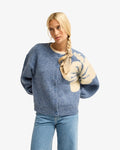 Bayside Hibiscus Blue Knitted Cardigan