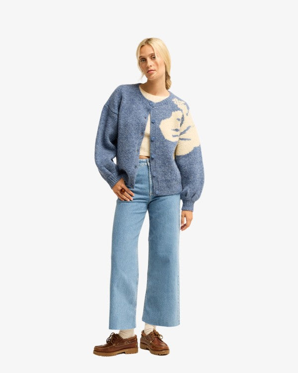 Bayside Hibiscus Blue Knitted Cardigan