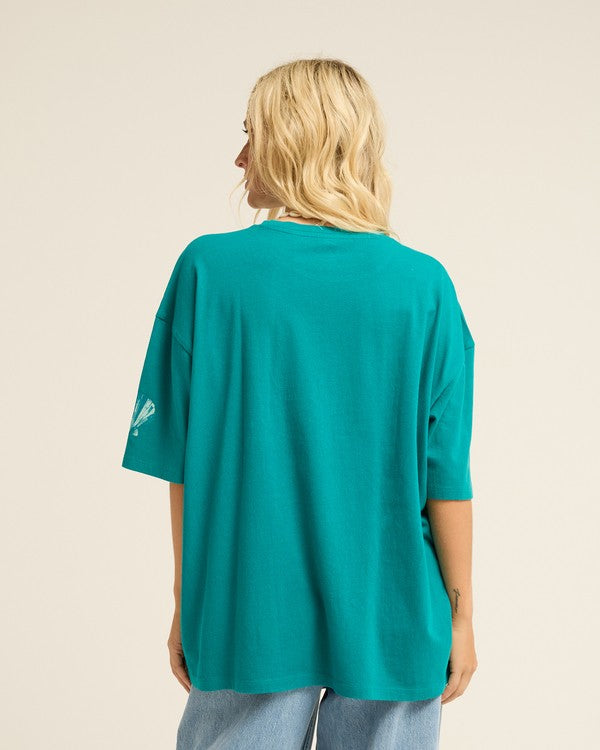 Salty Since Women Green Oversized T-Shirt