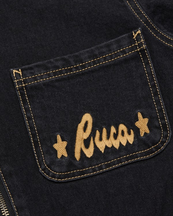 RVCA Black Denim Utility Boilersuit