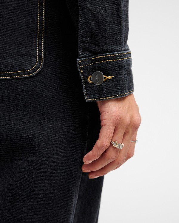 RVCA Black Denim Utility Boilersuit
