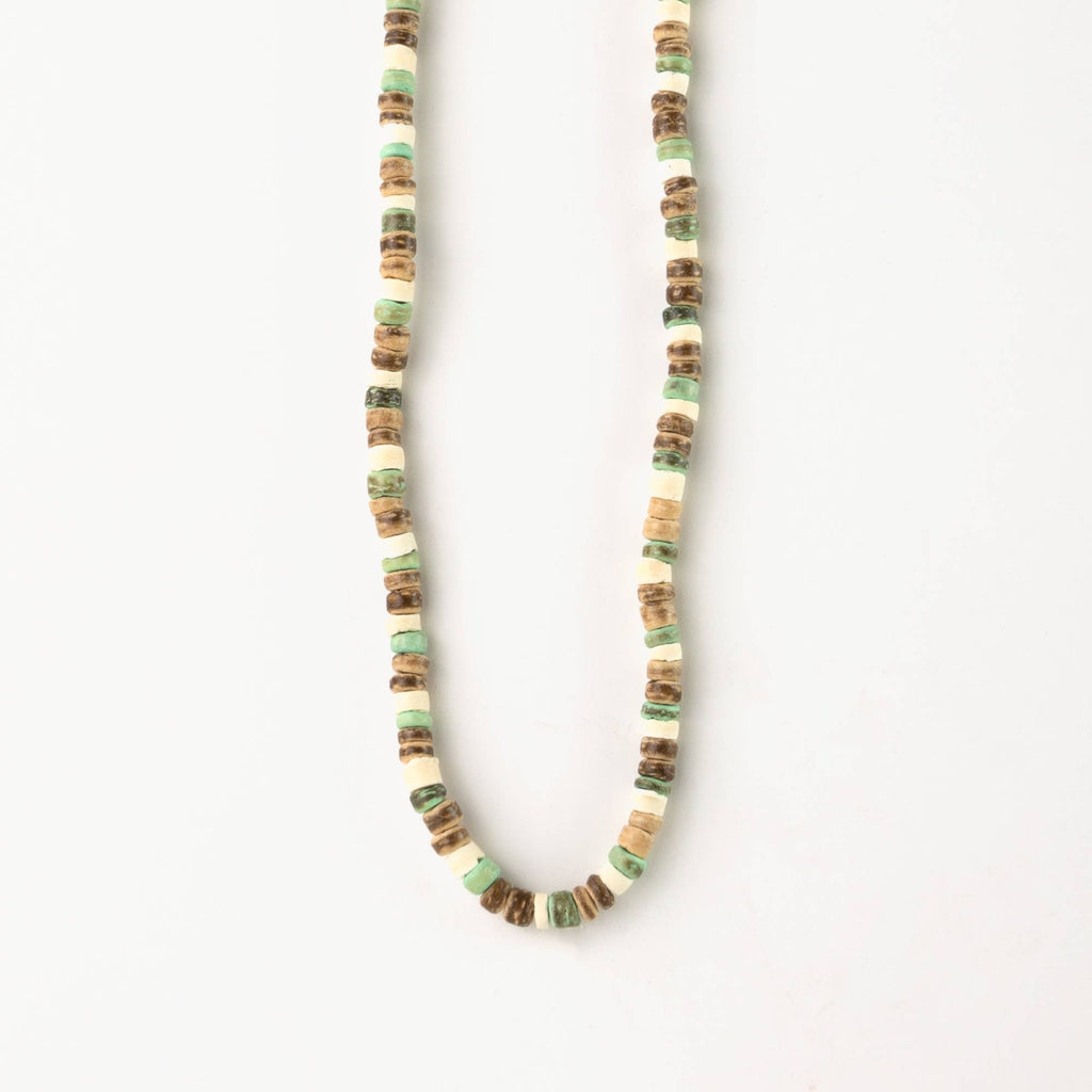 Laut Turquoise & Wood Necklace, Adjustable Choker for Men
