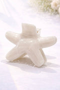 Marbled Starfish Hair Clip: White